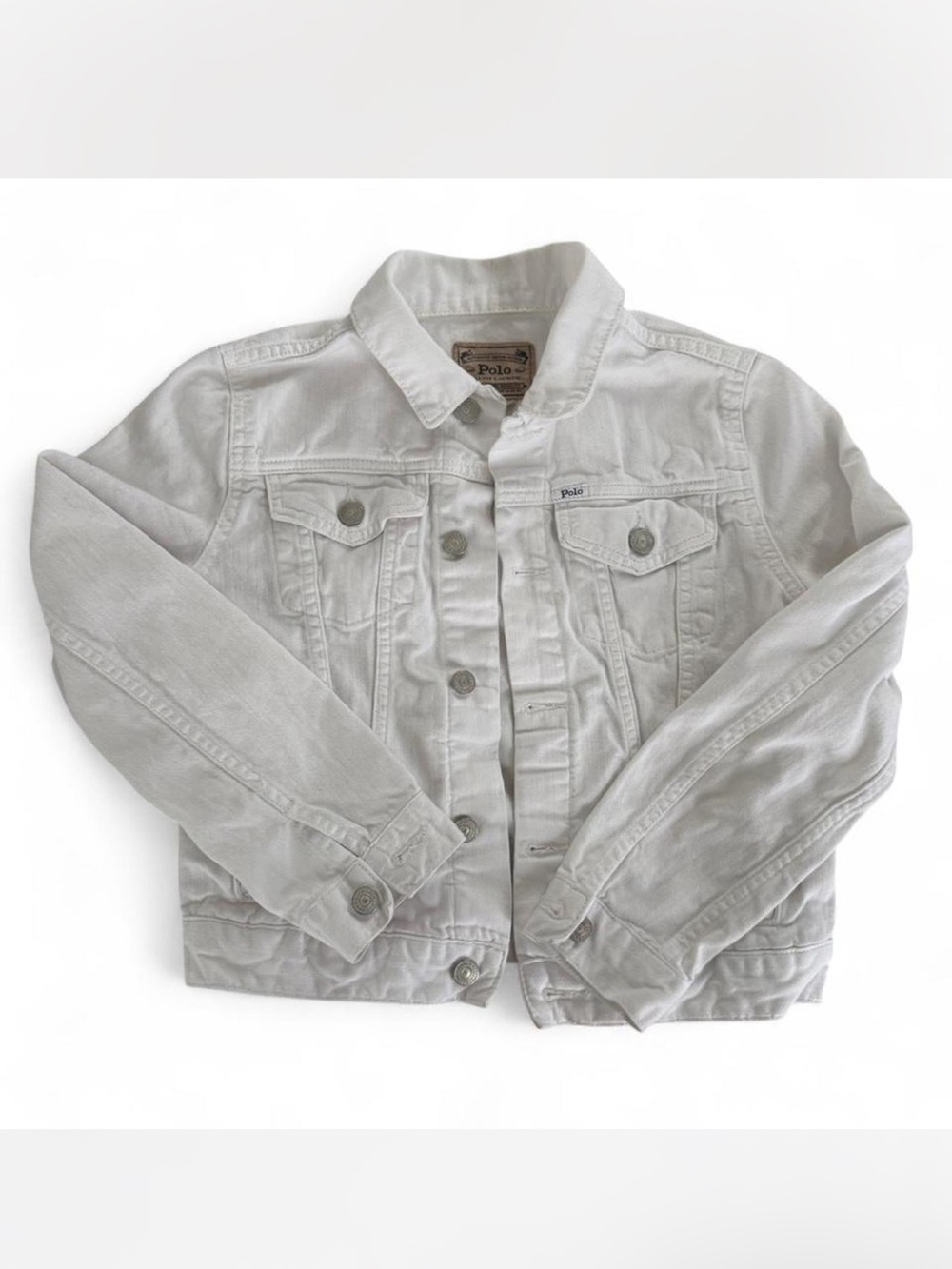 Polo by Ralph Lauren Girl’s White Denim Jean Jacket Size Large (12-14)